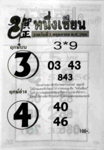 หวยสด หนึ่งเซียน 2/5/66