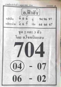 หวยสด อาจารย์ฟ้าสั่ง 2/5/66