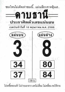 เลขเด็ดดาบธานี 16/5/66
