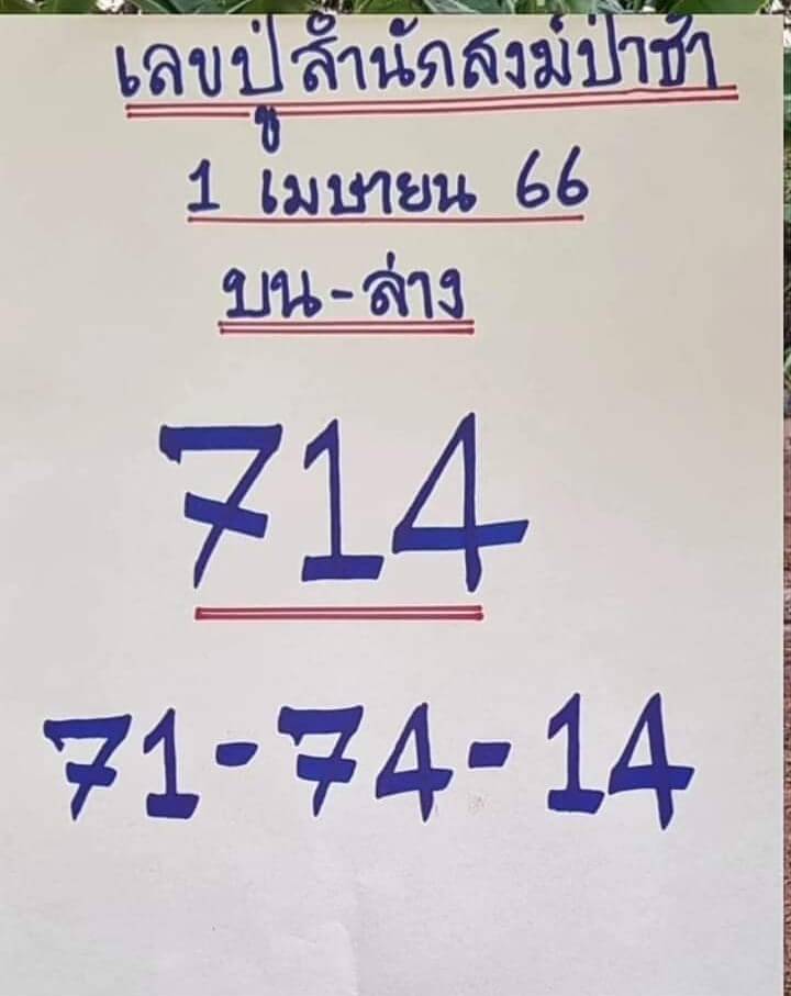 หวยปู่สำนักสงฆ์ป่าช้า 1/6/66