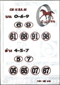 เลขม้านำโชค 16/5/66