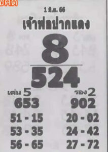 เลขเจ้าพ่อปากแดง 1/6/66