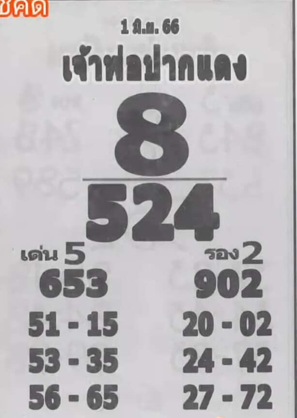 เลขเจ้าพ่อปากแดง 1/6/66