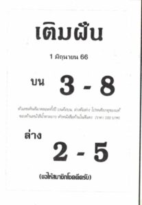 เลขหวยเติมฝัน 1-6-66