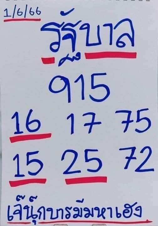 เลขหวยเจ๊นุ๊ก 16-6-66