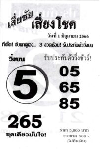 เลขเด็ดเสี่ยชัยเสี่ยงโชค 1-6-66