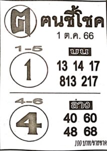 หวยไทย คนชี้โชค 1/10/66