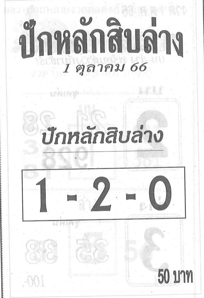 หวยไทย ปักหลักสิบล่าง 1/10/66 