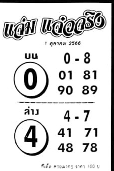 หวยไทย แจ่มแจ๋วจริง 16/10/66 
